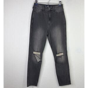 Hollister Ultra High-Rise Mom Jean Charcoal Gray Vintage Stretch Size W25/0 L27